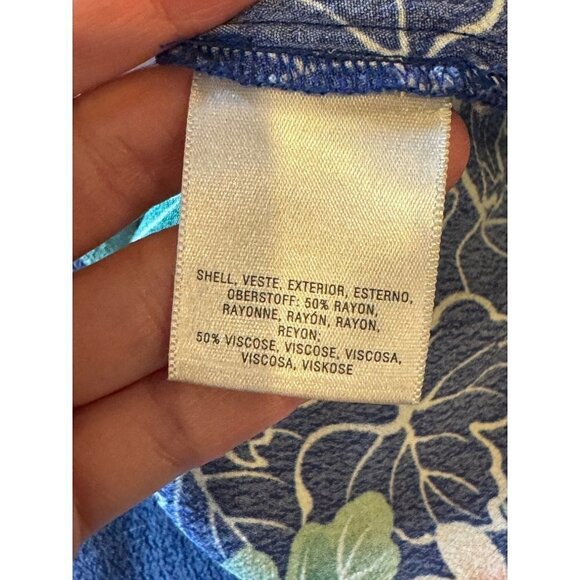 Maeve Anthropologie Tri Cut‎ Blouse Womens 2P Blue Pink Floral Print Cut Out Top - Picture 10 of 10